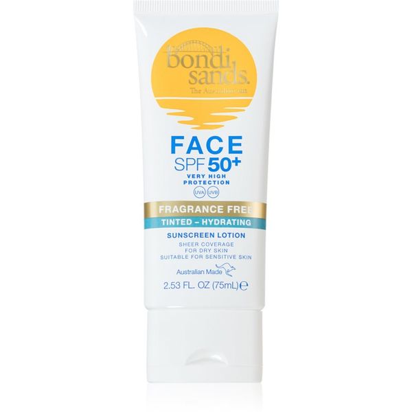 Bondi Sands Bondi Sands SPF 50+ Fragrance Free защитен тониращ крем за лице за суха кожа SPF 50+ 75 мл.