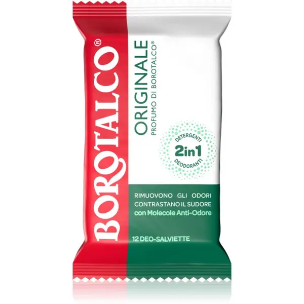 Borotalco Borotalco Original освежаващи мокри кърпички за крака, тяло и подмишници 12 бр.