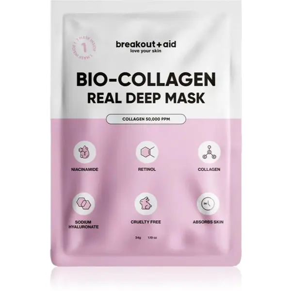 breakout + aid breakout + aid Bio-Collagen Real Deep Mask нощна маска с колаген 1 бр.