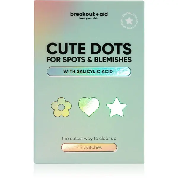 breakout + aid breakout + aid Cute Dots For Spots and Blemishes локална грижа против акне със салицилова киселина 48 бр.