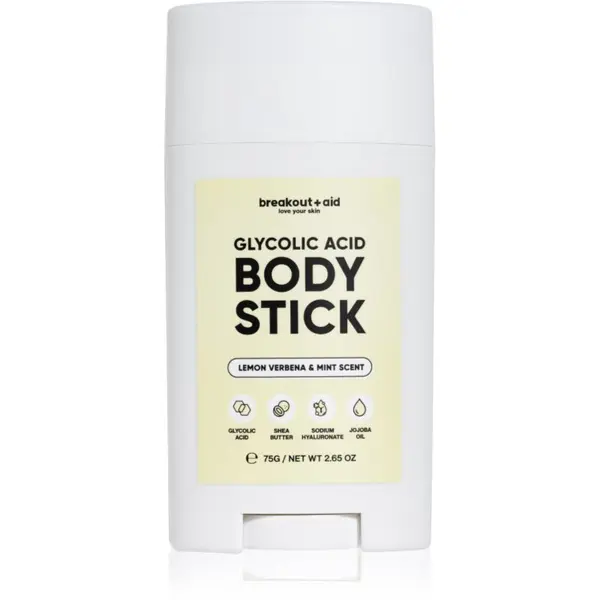 breakout + aid breakout + aid Glycolic Acid пилингова пръчица за тяло 75 гр.
