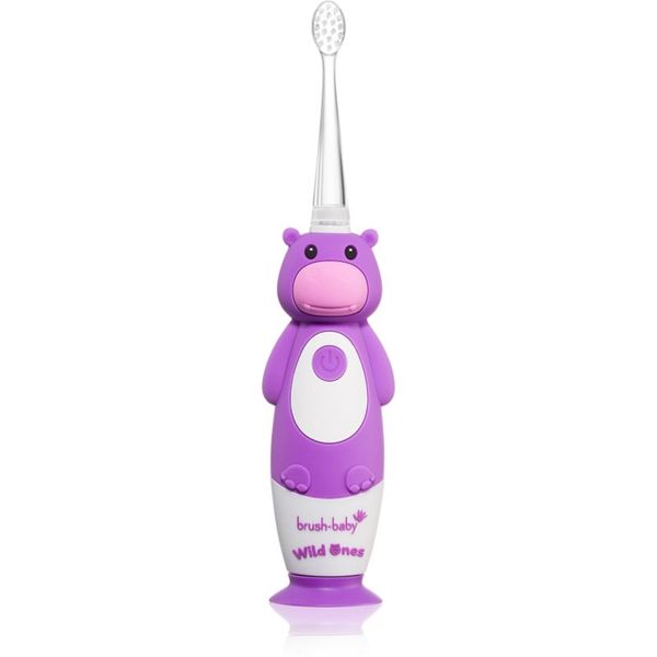 Brush Baby Brush Baby WildOnes WildOne електрическа четка за зъби + 2 резервни глави за деца Hippo 1 бр.