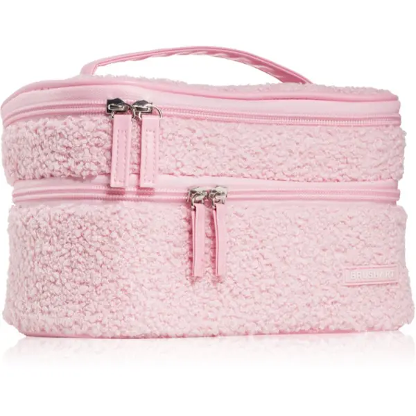 BrushArt BrushArt Accessories Double-layered fluffy make-up bag чантичка с две отделения Light pink 1 бр.