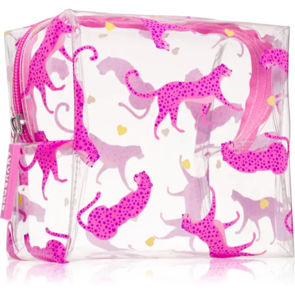 BrushArt BrushArt Accessories Transparent cosmetic bag прозрачна козметична чантичка Cheetah in love 15 x 14 x 9 cm 1 бр.