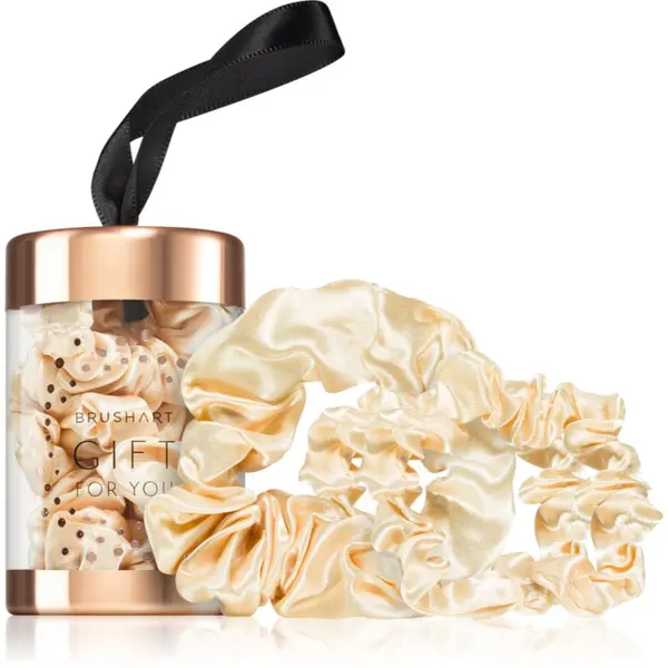 BrushArt BrushArt Gift for You Slim & Midi satin scrunchie set ластици за коса Blonde latte 3 бр.