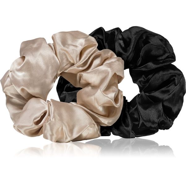 BrushArt BrushArt Hair Large satin scrunchie set ластици за коса Cream & Black