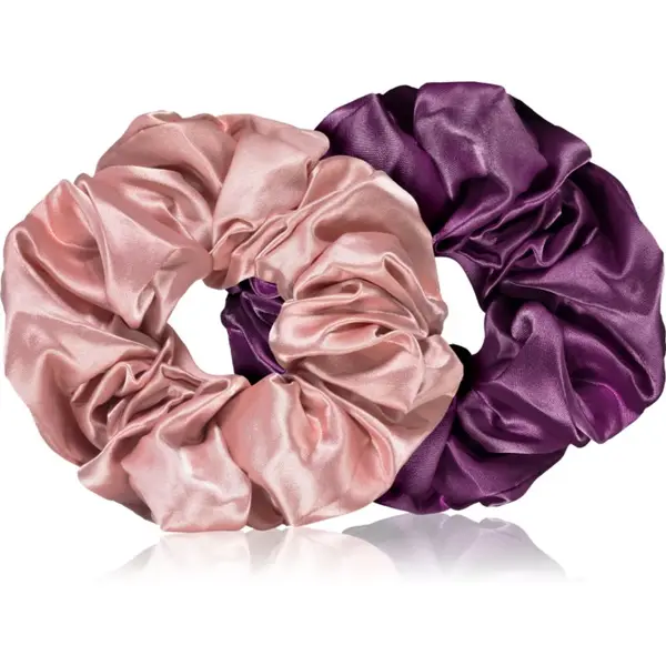 BrushArt BrushArt Hair Large satin scrunchie set ластици за коса Pink & Violet