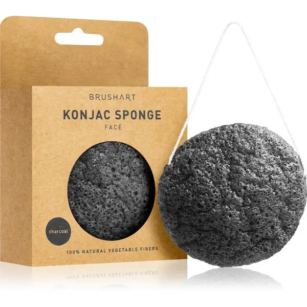BrushArt BrushArt Home Salon Konjac sponge нежна ексфолираща гъба за лице Charcoal 5 гр.