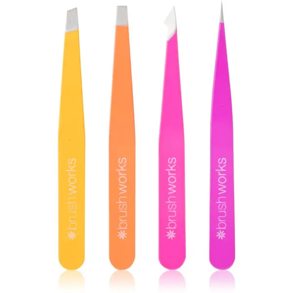 Brushworks Brushworks Combination Tweezer Set комплект пинсети за вежди тип Brights 4 бр.