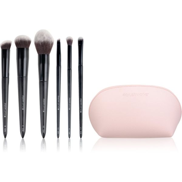 Brushworks Brushworks Essentials Makeup Brush Set Complexion Комплект четки с чантичка