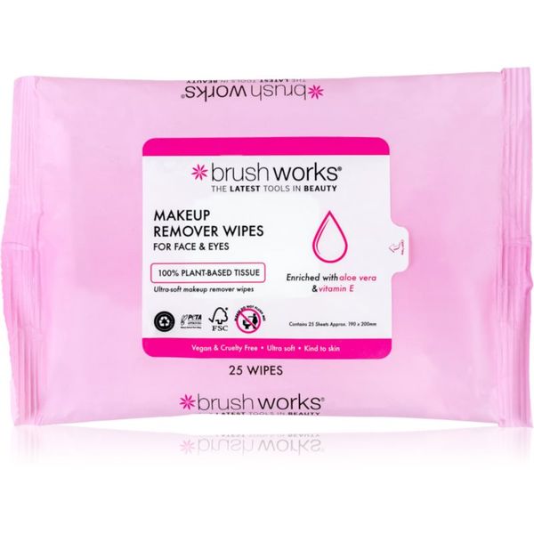 Brushworks Brushworks Makeup Remover Wipes кърпички за почистване на грим 25 бр.
