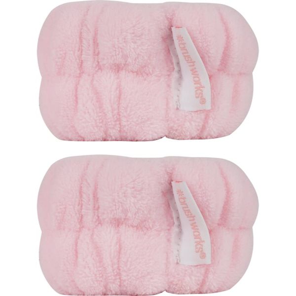 Brushworks Brushworks Microfibre Wrist Wash Bands гривни против стичаща се вода при миене на лицето от микровлакна 2 бр.