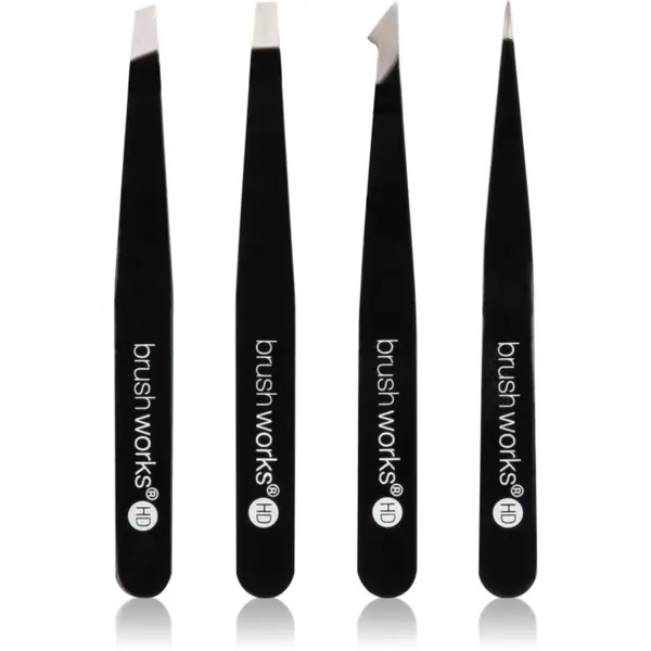 Brushworks Brushworks The Complete комплект пинсети за вежди Black 4 бр.