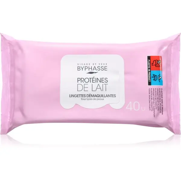 BYPHASSE BYPHASSE Proteines De Lait кърпички за почистване на грим за лице 40 бр.