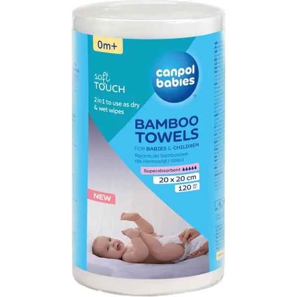 Canpol babies Canpol babies Bamboo Towels еднократни кърпи 0m+ 20x20 cm 120 бр.