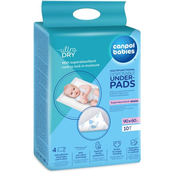 Canpol Babies Canpol babies Disposable Underpads еднократни подложки за смяна на пелените Super Absorbent 10 бр.