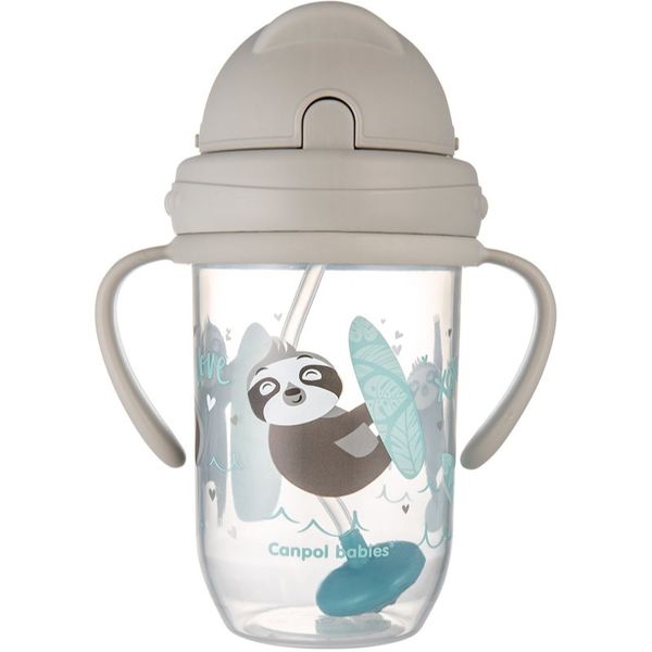 Canpol Babies Canpol babies Exotic Animals Cup With Straw чаша със сламка Gray 270 мл.