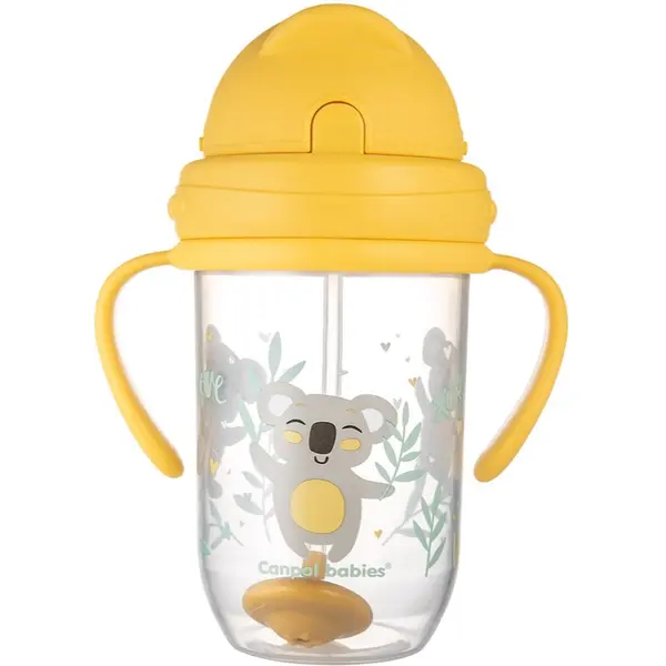 Canpol babies Canpol babies Exotic Animals Cup With Straw чаша със сламка Yellow 270 мл.