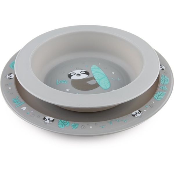 Canpol Babies Canpol babies Exotic Animals комплект за хранене Grey 2 бр.