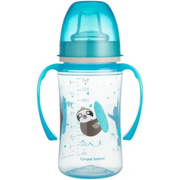 Canpol babies Canpol babies Exotic Animals преходна чаша с дръжки 6+ m Blue 240 мл.