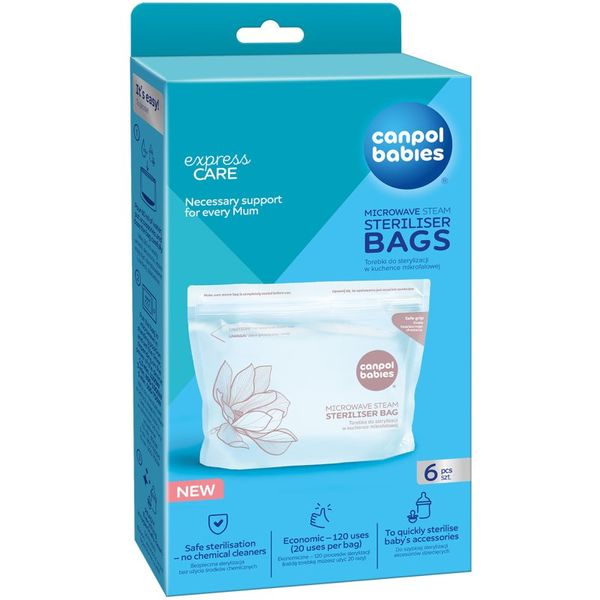 Canpol Babies Canpol babies Microwave Sterilization Bags пликчета за стерилизиране за микровълнова фурна 6 бр.