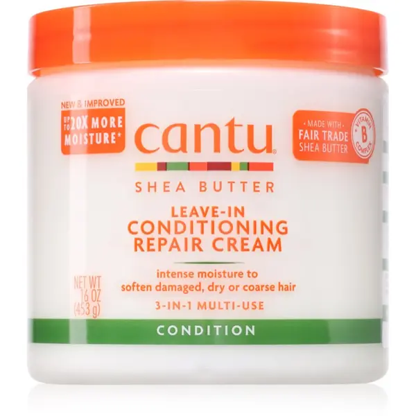 CANTU CANTU Shea Butter Leave-In Conditioning Cream балсам без отмиване за увредена коса 453 гр.