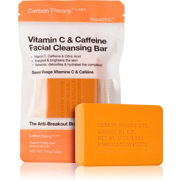 Carbon Theory Carbon Theory Facial Cleansing Bar Vitamin C & Caffeine почистващ сапун за лице с витамин С Orange 100 гр.