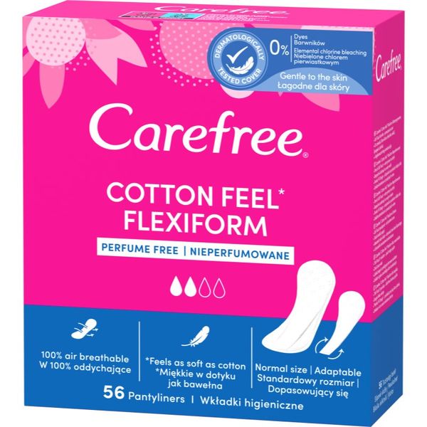Carefree Carefree Cotton Flexiform дамски превръзки без парфюм 56 бр.
