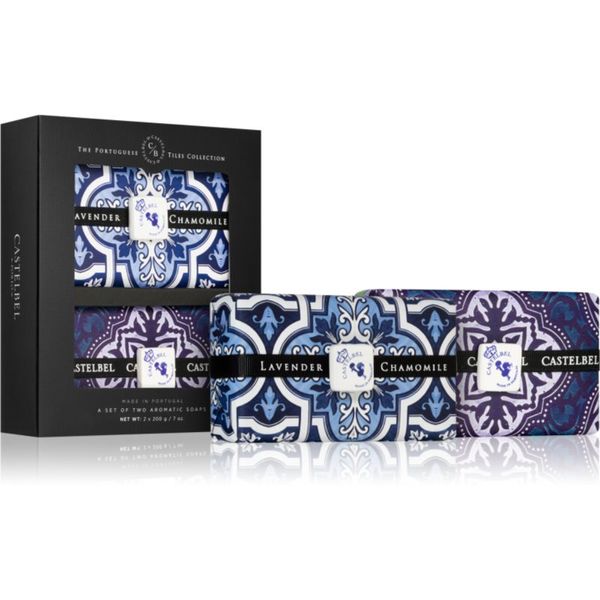 Castelbel Castelbel Tile Lavender & Chamomile + Rhubarb & Cassis твърд сапун подаръчен комплект 2x200 гр.