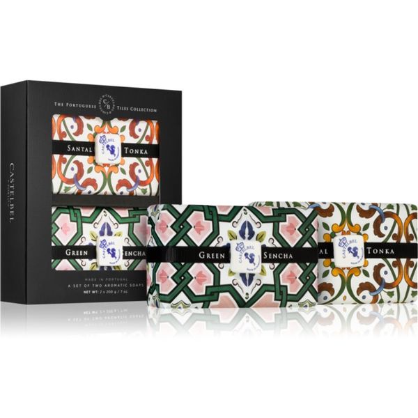 Castelbel Castelbel Tile Santal Tonka + Green Sencha твърд сапун(подаръчен комплект)