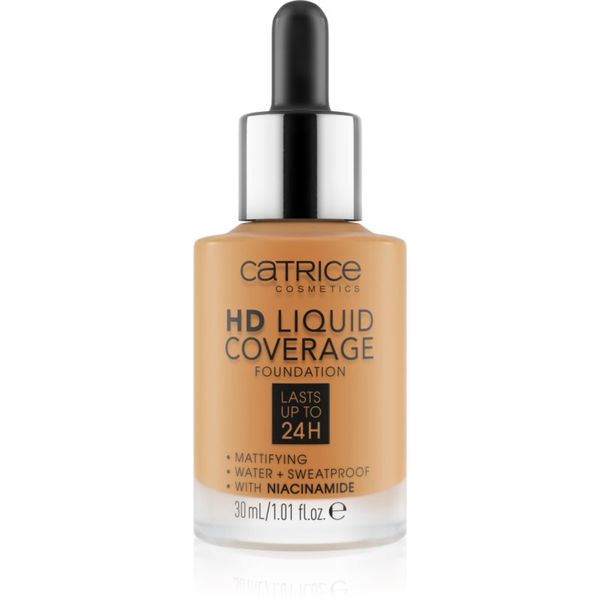 Catrice Catrice HD Liquid Coverage Foundation водоустойчив течен фон дьо тен с матиращ ефект цвят 066 Warm Toffee 30 мл.