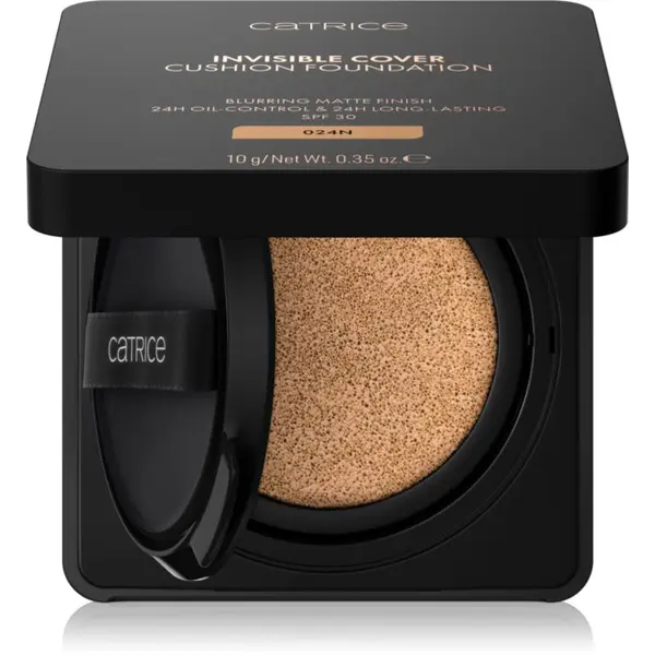 Catrice Catrice Invisible Cover Cushion Foundation матиращ фон дьо тен в гъба SPF 30 цвят C024N 10 гр.