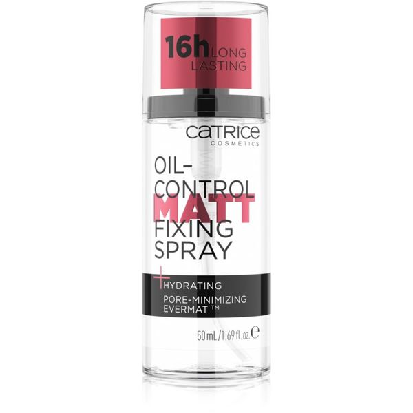 Catrice Catrice Oil-Control Matt матиращ и фиксиращ спрей върху фон дьо тен