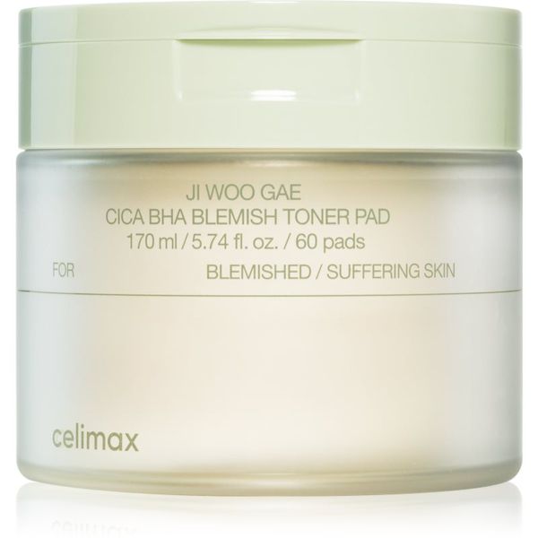 celimax celimax Ji Woo Gae Cica BHA Blemish Toner Pad ексфолиращи възглавнички за чувствителна кожа склонна към акне 60 бр.