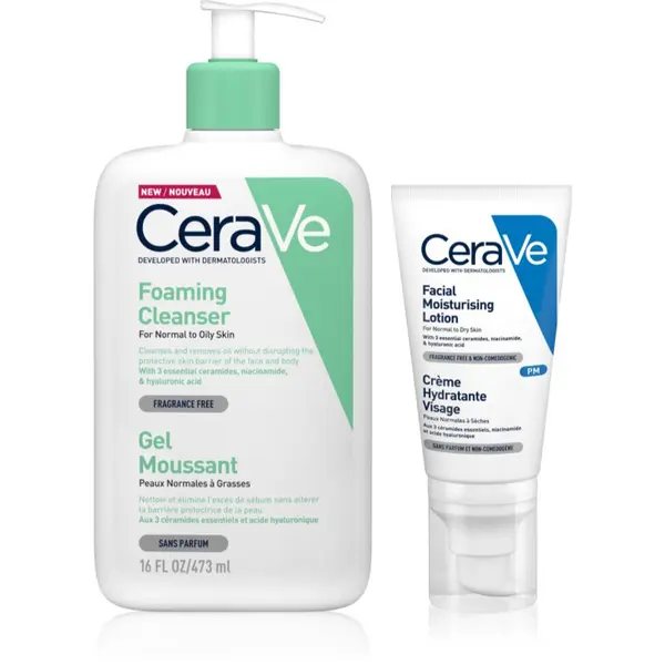 CeraVe CeraVe Cleansers Foaming Cleanser комплект за нормална към мазна кожа