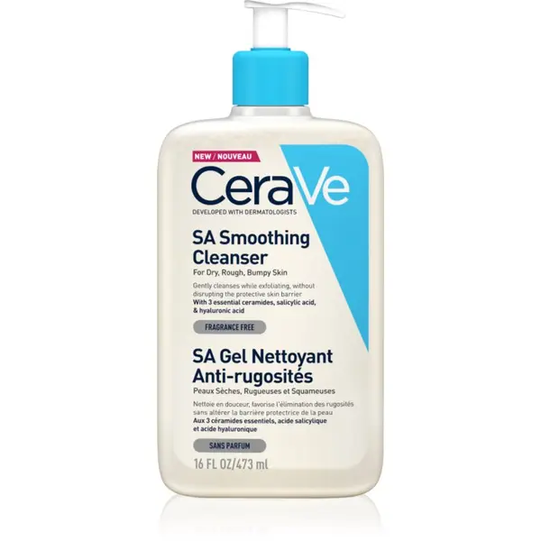 CeraVe CeraVe Cleansers SA Smoothing Cleanser почистващ и омекотяващ гел за суха кожа 473 мл.