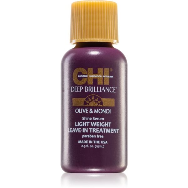 CHI CHI Brilliance Shine Serum Lightweight Leave-in Ttreatment лек серум за блясък и мекота на косата 15 мл.