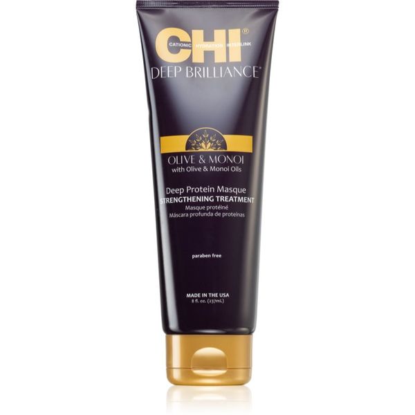CHI CHI Brilliance Strengthening Treatment подсилваща маска за слаба, увредена коса и цъфтящи краища с маслинено олио 237 мл.