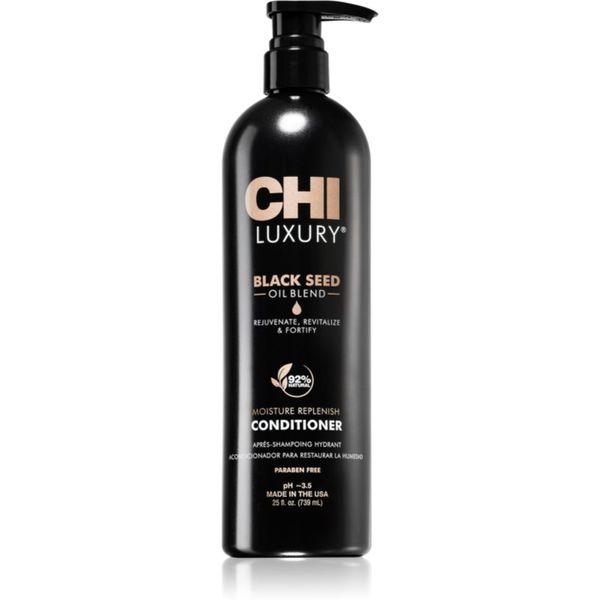 CHI CHI Luxury Black Seed Oil Moisture Replenish Conditioner хидратиращ балсам за по-лесно разресване на косата 739 мл.
