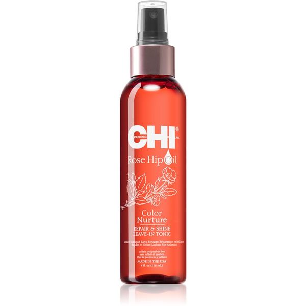 CHI CHI Rose Hip Oil Repair and Shine Leave-in тоник за боядисана и увредена коса 118 мл.