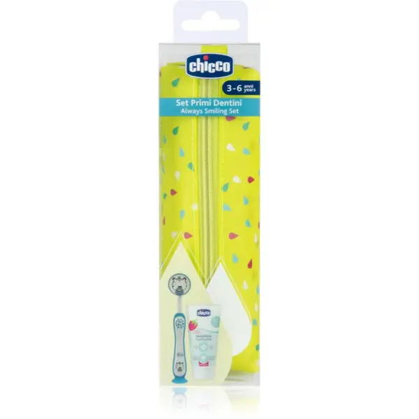 Chicco Chicco Always Smiling Set 3y+ Комплект за дентална грижа с калъфка Tiger 1 бр.