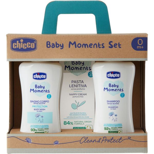 Chicco Chicco Baby Moments Clean & Protect подаръчен комплект (за деца от раждането им)