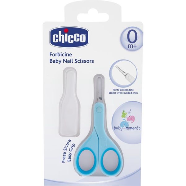 Chicco Chicco Baby Moments детска ножица със закръглен връх 0m+ Blue 1 бр.