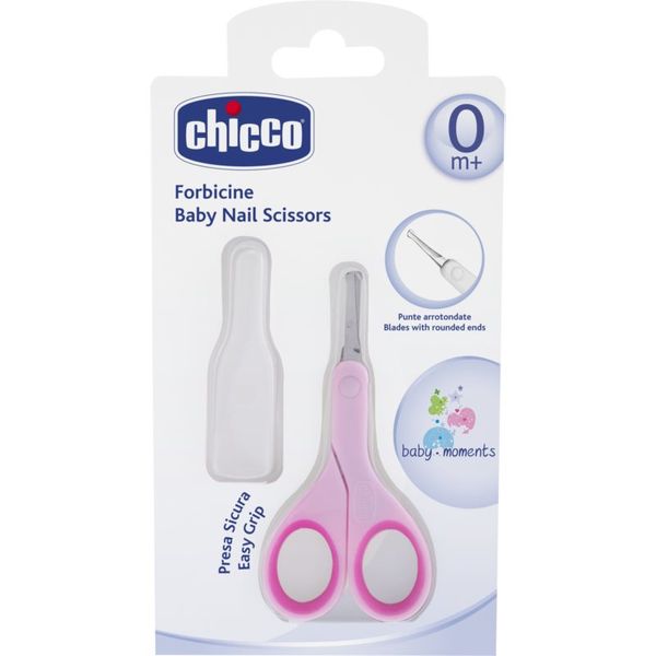 Chicco Chicco Baby Moments детска ножица със закръглен връх 0m+ Pink 1 бр.