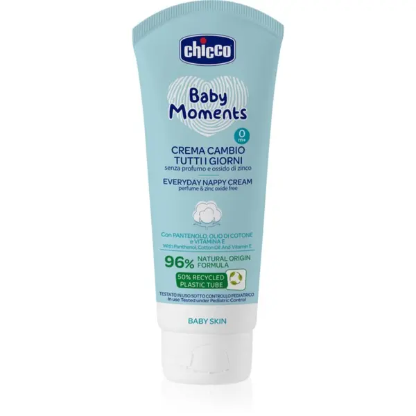 Chicco Chicco Baby Moments Everyday Nappy Cream крем за всекидневна грижа за дупето без парфюм 100 мл.