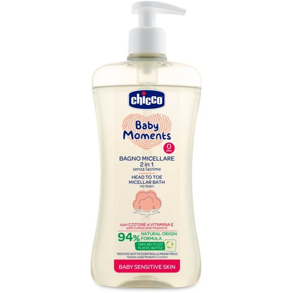 Chicco Chicco Baby Moments Sensitive Мицеларен шампоан за тяло и коса 500 мл.