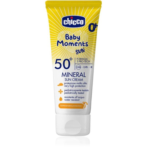 Chicco Chicco Baby Moments Sun Mineral крем за тен за деца SPF 50+ 0 m+ 75 мл.