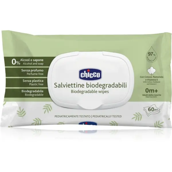 Chicco Chicco Biodegradable Baby Wipes нежни мокри кърпички за бебета 60 бр.
