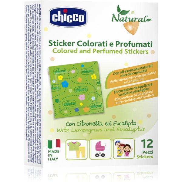 Chicco Chicco Natural Colored and Perfumed Stickers лепенки против насекоми 3 y+ 12 бр.