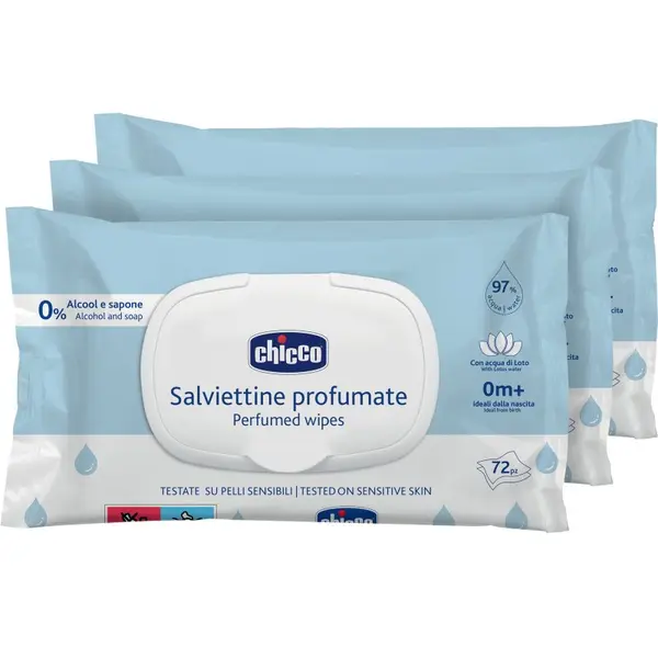 Chicco Chicco Perfumed Wipes 0m+ мокри кърпички за деца леко парфюмирано 72 бр.